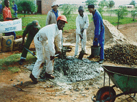 Cement leaking from mix.