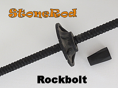 Rockbolt, nut and washer.